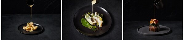 Gordon Ramsay打造哈罗德公馆会员俱乐部专属菜单
从左到右:龙虾三文鱼意饺 / 比目鱼配鱼子酱香槟汁/ 罗西尼和牛配鹅肝 Gordon Ramsay打造哈罗德公馆会员俱乐部专属菜单
从左到右:龙虾三文鱼意饺 / 比目鱼配鱼子酱香槟汁/ 罗西尼和牛配鹅肝